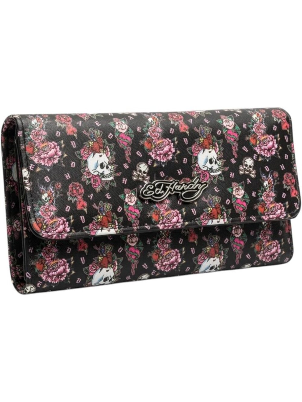 Stylish Women's Trifold Wallet with Multi-Compartment Storage - Black & Pink